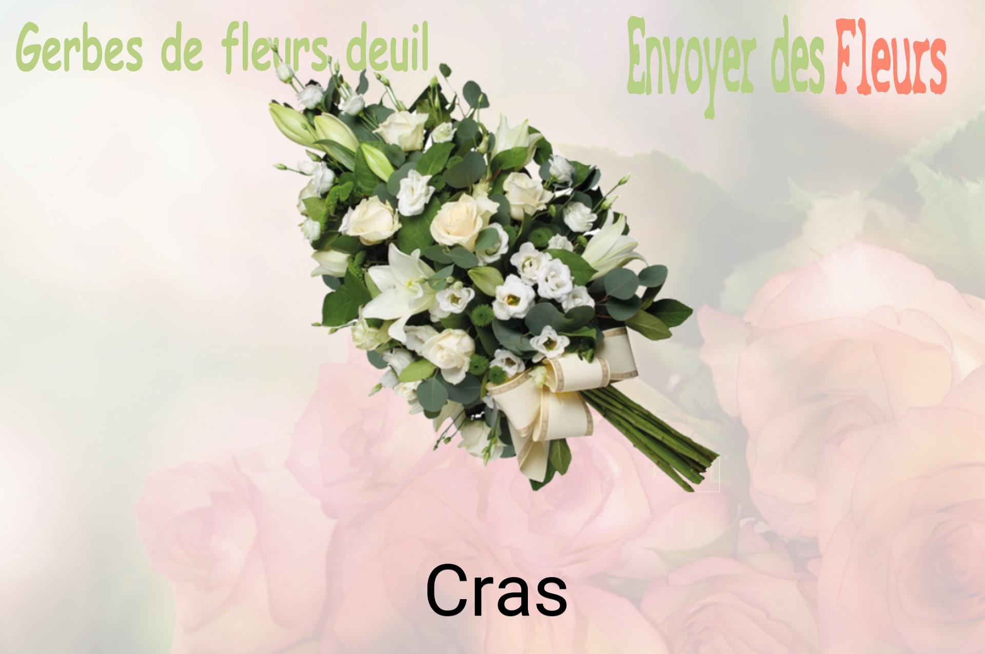 Gerbe de fleurs de deuil livrée à Cras